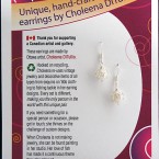 $9 Mother of pearl bead with bead cap; silver-plated ear hook