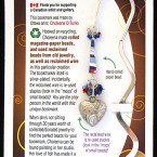 Blue and red with silver heart bookmark bookmark