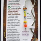 Orange and yellow bookmark with recycled LEGO pieces bookmark