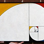 "Mondrian 1.6180339887..." Small: $275; tax-free; 29x18". Large: $350; tax-free; 36.5x22.75"  Recycled and hand-made papers. This artwork marries Piet Mondrian's colour blocks with Fibonacci's Golden Ratio.