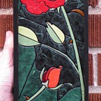 Rose (mini vertical). Recycled paper-tile mosaic. 81 pieces. $135 tax-free. 5"Wx14"H. Very reasonable shipping available.