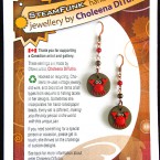 "Steam Crabs" Brown. Hand-made polymer clay crabs with recycled wire and beads. $16. No tax. $1.50 shipping.