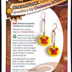 "Steam Crabs" Yellow. Hand-made polymer clay crabs with recycled wire and beads. $16. No tax. $1.50 shipping.