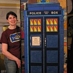 Police Box (large). 29.5 x 61.5”. Framed. $1776. Tax-free. 397 tile pieces.