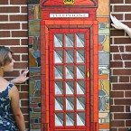 London telephone booth mosaic artwork.
