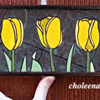 Yellow Tulips (mini), 86 paper tiles. $142. Includes framing. Tax-free. 14″x5″