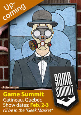 Announcing geeky art at Game Summit, Gatineau, Quebec, Canada
